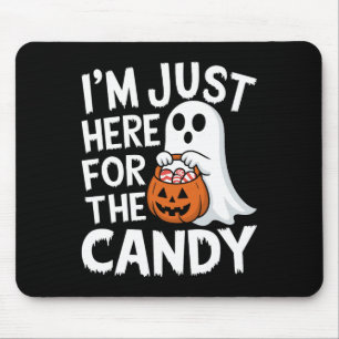 I'm Just Here For The Candy Halloween Pun Lollipop Mouse Pad