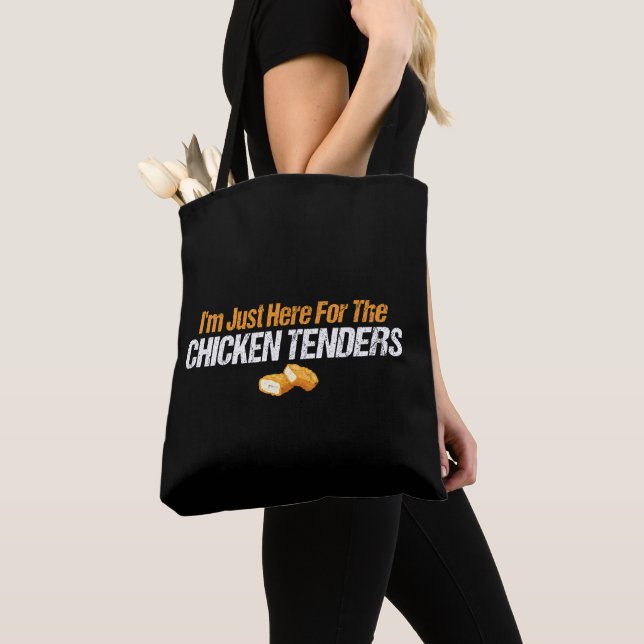 I'm Just Here for the Chicken Tenders Foodie Lover Tote Bag (Close Up)
