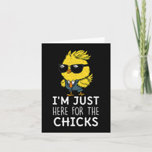 Im Just Here For The Chicks Cute Easter Boys Kids Card