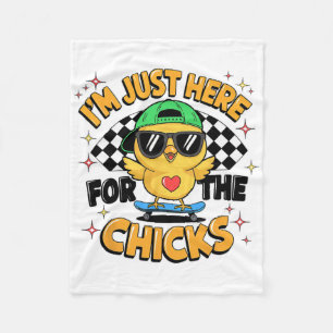 Im Just Here For The Chicks Cute Easter Boys Kids Fleece Blanket
