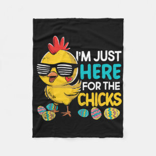 Im Just Here For The Chicks Easter Boys Kids Toddl Fleece Blanket