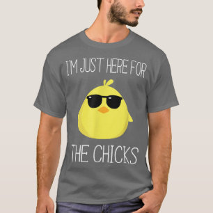 Im Just Here For The Chicks Easter Boys T-Shirt