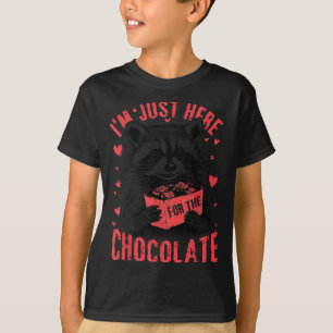 I'm Just Here For The Chocolate Funny Raccoon Vale T-Shirt