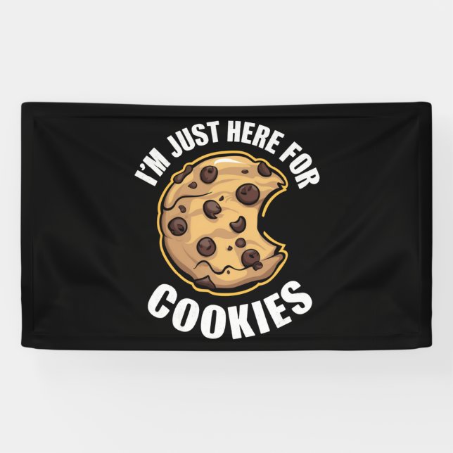 I'm Just Here For The Cookies Funny Christmas Banner (Horizontal)