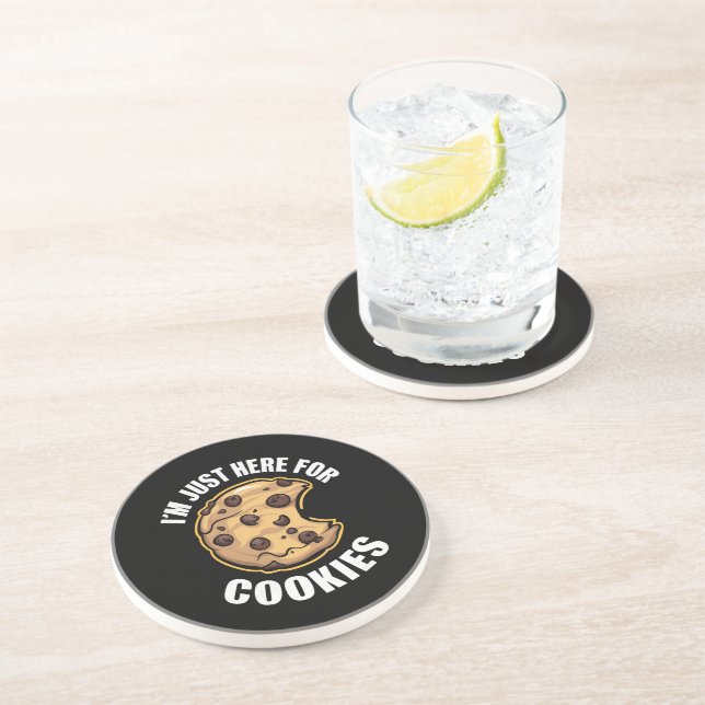 I'm Just Here For The Cookies Funny Christmas Coaster (Side)