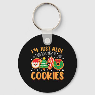 I'm Just Here For The Cookies Funny Xmas Meme Cute Key Ring
