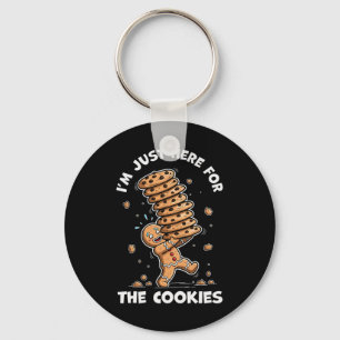 Im Just Here For The Cookies Gingerbread Christmas Key Ring