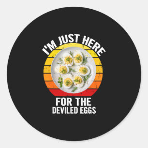 I'm Just Here For The Deviled Eggs Funny Vintage  Classic Round Sticker