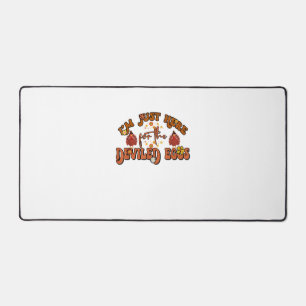 I'm Just Here For The Deviled Eggs Groovy Thanksgi Desk Mat
