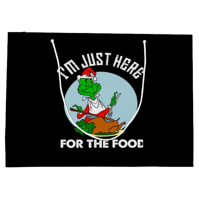 I'm just here for the food  large gift bag (Back)