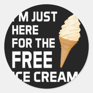 I'm Just Here For The Free Ice Cream Family Cruise Classic Round Sticker
