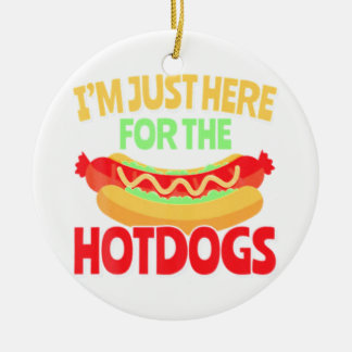 I'm Just Here For The HotDogs Ceramic Tree Decoration