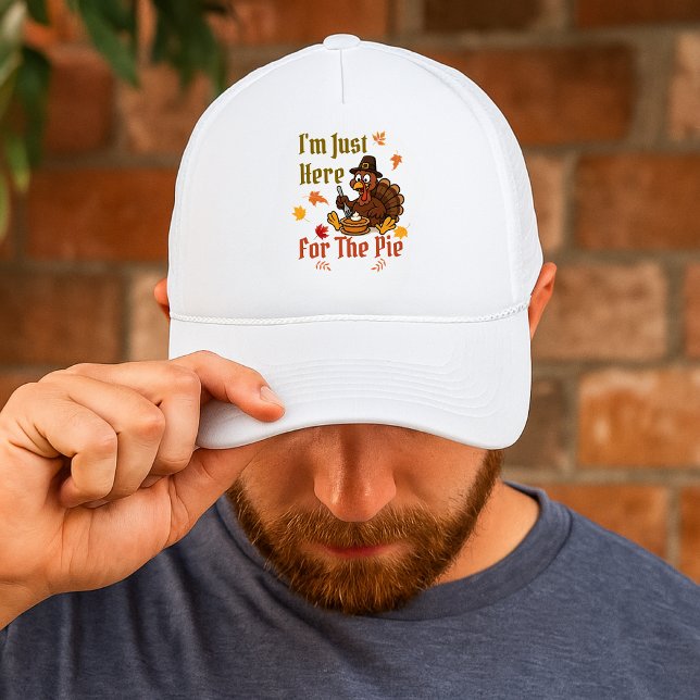 "I'm Just Here for the Pie" Funny Thanksgiving Trucker Hat (Creator Uploaded)