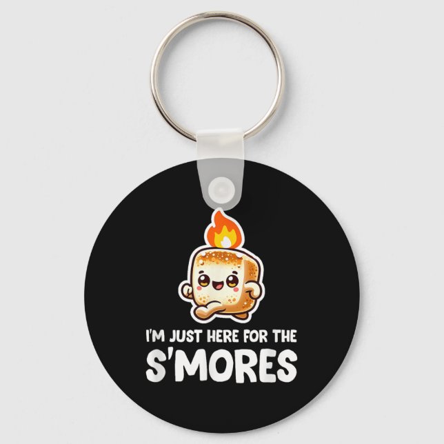 Im Just Here For The Smores Camping Roasting Smore Key Ring (Front)