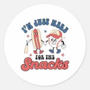 I'm Just Here For The Snacks Bysebyll 4th Of July Classic Round Sticker