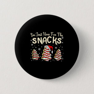 I'm Just Here For The Snacks Christmas Cakes Debbi 6 Cm Round Badge