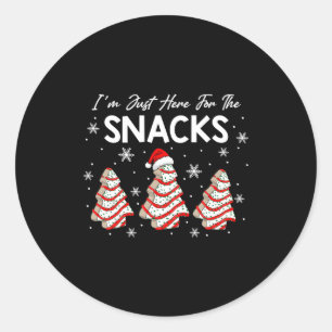 I'm Just Here For The Snacks Christmas Cakes Debbi Classic Round Sticker