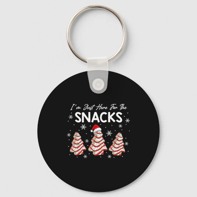 I'm Just Here For The Snacks Christmas Cakes Debbi Key Ring (Front)