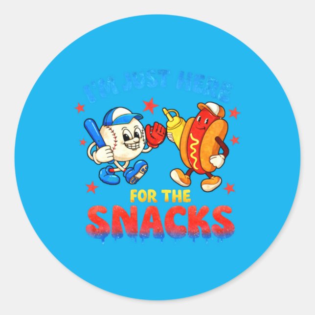 Im Just Here For The Snacks Classic Round Sticker (Front)