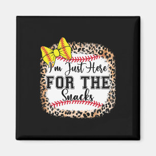 I'm Just Here For The Snacks Cute Softll Bow Youth Magnet
