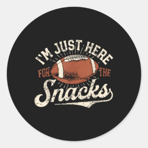 Im Just Here For The Snacks Funny Fantasy Football Classic Round Sticker