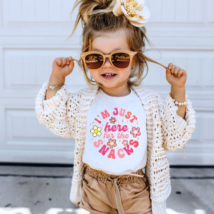 I'm Just Here For The Snacks Retro Flower Cute T-Shirt