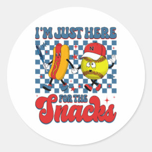 I'm Just Here For The Snacks Softll Hotdog 4th Of Classic Round Sticker