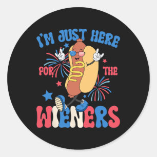 I'm Just Here For The Weiners 4th Of July Funny Ho Classic Round Sticker
