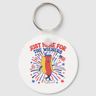 I'm Just Here For The Wieners 4th Of July Funny Ho Key Ring