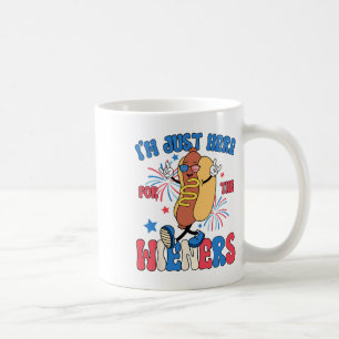 I'm Just Here For The Wieners 4th Of July Hot Dog Coffee Mug