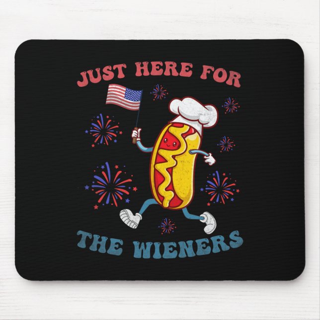 I'm Just Here For The Wieners Funny 4th Of July Bb Mouse Pad (Front)