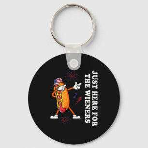 I'm Just Here For The Wieners Funny 4th Of July Key Ring