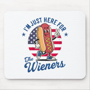 I'm Just Here For The Wieners Patriotic Hot Dog Ar Mouse Pad