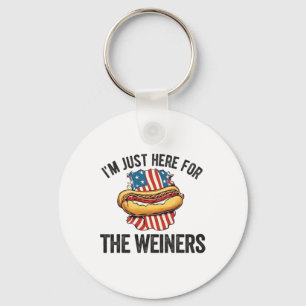 I'm Just Here For Weiners Funny 4th July Hot Dog S Key Ring