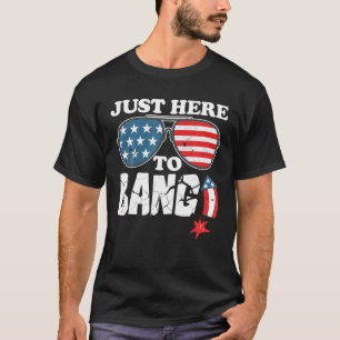 I'm Just Here To Bang Funny 4Th July American Flag T-Shirt