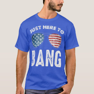 Im Just Here To Bang Funny 4th July Glasses Americ T-Shirt