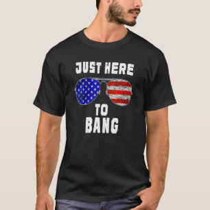I'm Just Here To Bang Sunglasses Us Flag 4th Of J T-Shirt
