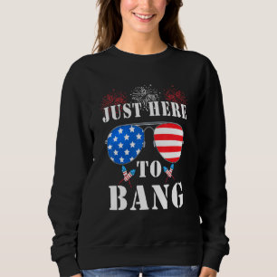 Im Just Here To Bang Usa Flag Sunglasses  4th Of J Sweatshirt