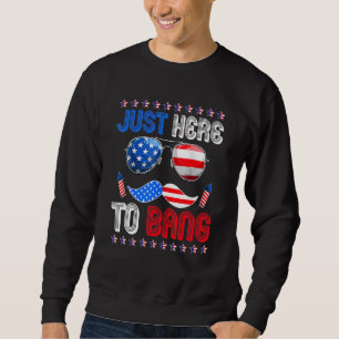 Im Just Here To Bang Usa Flag Sunglasses 4th Of Ju Sweatshirt