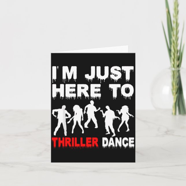Im Just Here to Dance Zombie Funny Halloween Dance Card (Front)