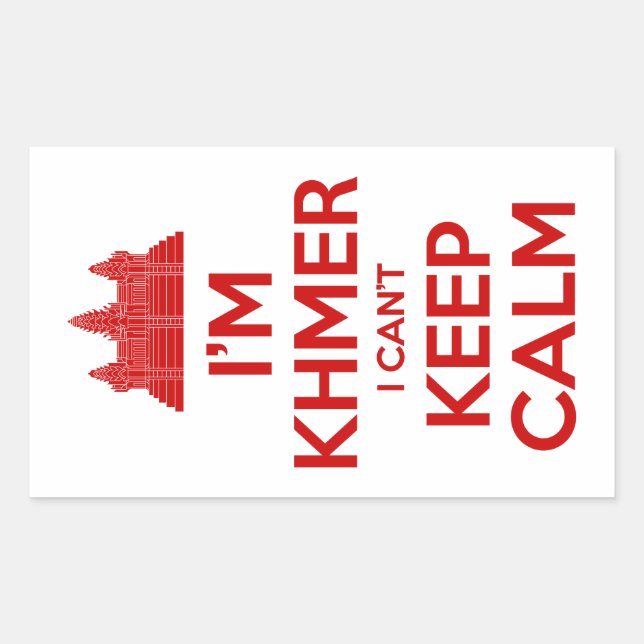 I'm Khmer I Can't Keep Calm Rectangular Sticker (Front)