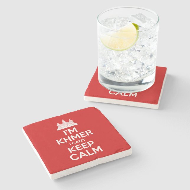 I'm Khmer I Can't Keep Calm Stone Coaster (Side)