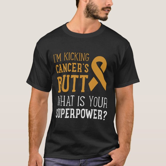 I'm Kicking Cancer's Butt Leukaemia Awareness Surv T-Shirt (Front)