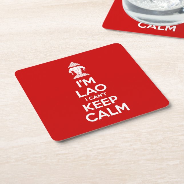 I'm Lao I Can't Keep Calm Square Paper Coaster (Angled)