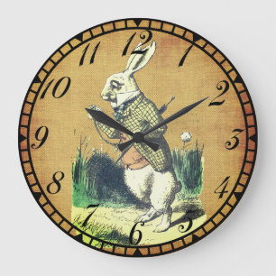 I'm Late White Rabbit Alice in Wonderland Large Clock