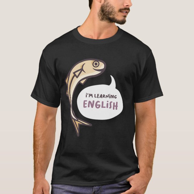 I'm learning English Yellow Anchovy T-Shirt (Front)