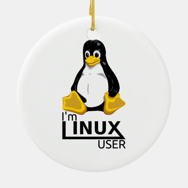 I'm Linux User Ceramic Tree Decoration (Back)