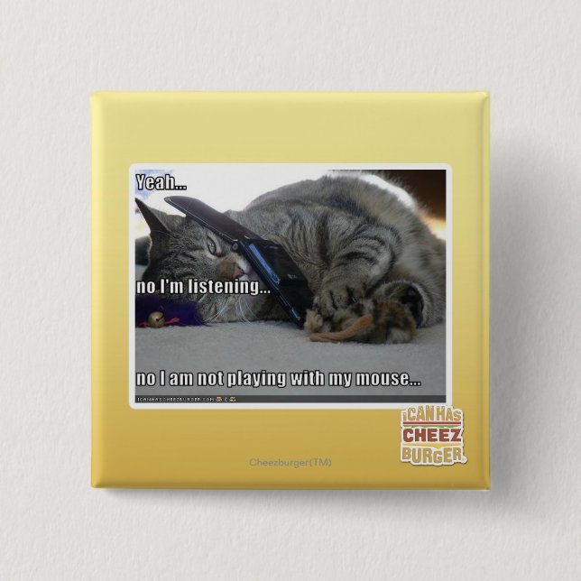 I'm listening 15 cm square badge (Front)