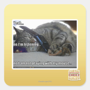 I'm listening square sticker