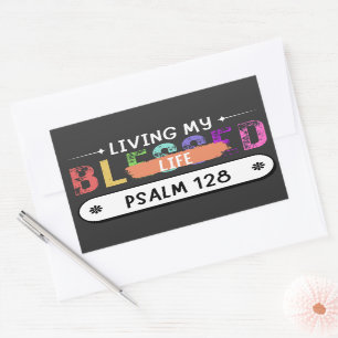 I'm Living My Blessedness Life Scripture Verse  Rectangular Sticker
